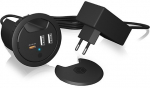 ICY BOX In-Desk USB Charger with Power Delivery & Quick Charge