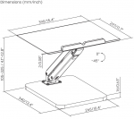Maclean desk stand for monitor or laptop, gas spring, for standing and sitting work, black, MC-493