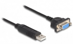 DeLock USB 2.0 > Seriell 232 (ST-ST) 0,5m Adapterkabel Schwarz