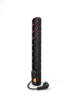 Acar S8 DUAL surge protector strip 1.5 m, black