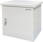 Zewnętrzna szafka rack IP55, wisząca 19" 6U 600x450, 4 belki nośne, 4 przepusty kablowe, kolor szary ALANTEC