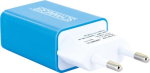 Schwaiger 230V USB charging adapter white-blue