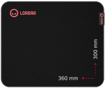 Lorgar Main 323, Gaming mouse pad, Precise control surface, Red anti-slip rubber base, size: 360mm x 300mm x 3mm, weight