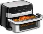 Tefal Dual Easy Fry Flex EY922D 9 L Stand-alone Hot air fryer Black, Stainless steel