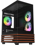 Thermaltake View 170 WS ARGB Micro ATX Case black wood