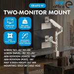 Ergo Office ER-692 W dual monitor desk mount, gas spring