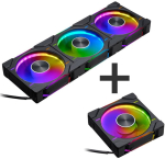 PHANTEKS D30 PWM Regular Airflow D-RGB Fan - 120mm, black + 3-pack