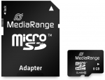 MediaRange microSDHC 8GB Class 10 Memory Card with Adapter