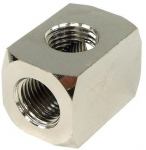Delrin TEE T-piece G1/4" fitting option - silver nickel