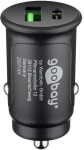 Dual-USB Auto Fast Charger USB-C PD, 27W (12/24V) suitable for devices with USB-C (PD), such as iPho