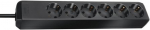 Brennenstuhl Eco-Line 6-Outlet 1.5m Extension Cord H05VV-F 3G1.5, Black