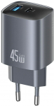 Usams Charger T66 45W CC290 GaN Fast charge silver
