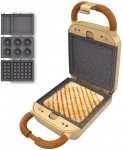 Cecotec Sandwich Maker | Rock'nToast Retro One Yellow Retro-style | 700 W | Number of plates 3 | Yellow