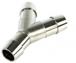 13mm (1/2") Y hose connector - nickel-plated brass