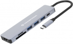 CONCEPTRONIC 7-1 Dock USB-C->HDMI,3xUSB3.0,SDTF 25cm gr
