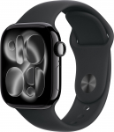 Apple Watch 11 GPS + Cellular 42mm Sport Band M/L, jet black/black (MF854ET/A)
