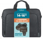 Mobilis TheOne Briefcase Toploading 14-16"65W LaptopCharger