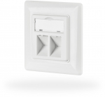 EFB Netzwerkdose 2-fach f&uuml;r Keystones, Weiss, RAL 9003