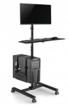 Maclean professional stand, mobile computer station on wheels, max 17"-32", max 20kg, MC-793