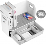 Desk organizer with drawer and wireless charger Ergo Office, white, max. 10kg, ER-441