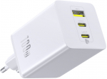 Wall Fast Charger EnerFill FE11 100W USB-A + 2xUSB-C QC PD, White