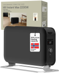 Mill Instant Max Led Portable Heater | CO2200LEDMAXBLACK | Convection Heater | 2200 W | Number of power levels 3 | Suita