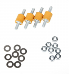 Aquacomputer decoupling kit for pump mounting extrasoft yellow rubber buffer