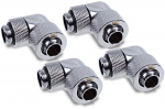 Alphacool Eiszapfen 13/10mm screw-on nozzle 90&deg; rotatable G1/4 - 4pcs Set Chrome