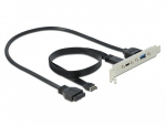 DELOCK USB 3.1 Slotblech mit 1x USB-C und 1x USB-A Port
