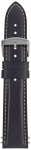 Zeppelin leather strap black, 22 mm