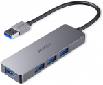 Aukey HUB CB-H3 USB-A aluminum | Ultra Slim | 4w1 | 4xUSB 3.0 | 5Gbps