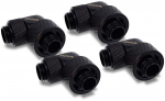 Alphacool Eiszapfen 16/10mm compression fitting 90&deg; rotatable G1/4 - 4pcs Set Deep Black