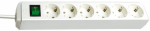 Brennenstuhl Eco 6-Outlet 1.5m Extension Cord with ON/OFF Switch, White