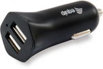 Equip 2-Port USB2.0 KFZ-Ladeger&auml;t->2xUSB2.0 12W schwarz