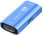 LogiLink HDMI repeater, 20m, 8K 60Hz, HDCP 2.3 alu, blu