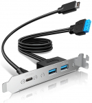 GRAUGEAR Multi PCI Blende 1x USB-C, 2x USB-A
