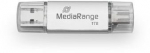MediaRange USB-Stick 3.2 Gen 1 USB-A und USB-C, 1TB silber