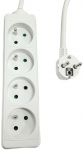 MicroConnect 4-way Power Strip French Type E, 3m White