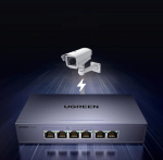 UGREEN 6-port Ethernet switch, 1 Gbps, PoE, grey