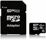 Silicon Power memory card microSDHC 16GB Elite + adapter