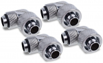 Alphacool Eiszapfen 16/10mm screw-on nozzle 90&deg; rotatable G1/4 - 4pcs Set Chrome