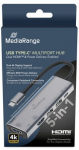 MediaRange HUB USB-C 5 in 1 Multiport Adapter, silber