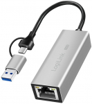 LogiLink USB-A/-C to 2,5G Ethernet adapter, gray