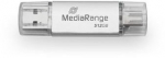 MediaRange USB-Stick 3.2 Gen 1 USB-A und USB-C,512GB silber
