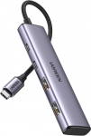 Hub USB-C 3.0 4-Port (2xUSB-A + 2xUSB-C) 20cm, Gray