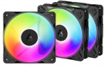 ARCTIC P12 Pro Reverse A-RGB PWM Fan 120mm 3-pack, black