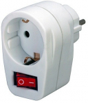 Brennenstuhl Adapter Plug with 1 Socket and Switch, White