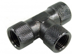 T-piece - internal thread G1/4 - compact - knurled - black nickel