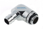 Alphacool HF 10mm (3/8") hose connection 90&deg; rotatable G1/4 with O-ring - Chrome
