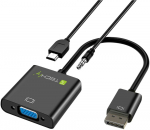Techly HDMI-VGA2AU adapter HDMI male to VGA female, audio, micro USB, black 0.1m IDATA